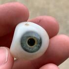 Vintage Detailed Blue Gray W  Yellow Highlights Prosthetic Eye Glass Oddities 