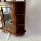 Vtg Wood Wall Hanging Display Cabinet Curio Case Glass Door Jay Import Co 17