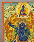 Vintage Buddhist Thangka Vajrapani Wrathful God Canvas Painting Religious Deity