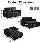3 In 1 Convertible Sleeper Sofa Bed  Velvet Pull Out Futon Couch