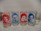 4 Vintage Archie Bunker For President Glass Set All In The Family Tv Series