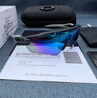 Oakley Radar Ev Patn Oo9208 Sunglasses Black Gray   Blue Polarized Lenses