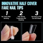  Short Coffin Nail Tips  Acrylic Nails Half Cover Nail Tips  No C Curve Full 