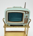 Vintage Ideal Petite Princess Dollhouse Furniture Tv Television Metal Cart
