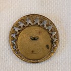 Antique Large Pierced Brass Button Falcon Huntress   1 65 