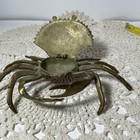 Vintage Brass Crab Hinged Top Mid Century Modern Trinket Box