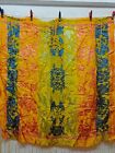 Vintage Gorgeous Wwii Era Silk Brocade Piano Scarf Shawl Fringed 99  94 Cm