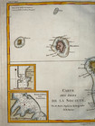 Society Islands Tahiti 1780 Rigobert Bonne Antique Engraved Map 18th Century