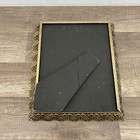 Vintage Brass Gold Plated Rectangle Oval Ornate Picture Frame Stand Up Slide In