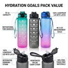 1l Motivational Water Bottle 32oz Bpa Free Leakproof Sports Bottle Time Marker