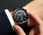 Men s Black Watch Fashion Business Chronograph Quartz Wristwatches luxury Sta   