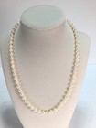 Vintage Real Pearl Necklace W  14k Solid Gold Clasp 19    Cream 6mm Nice Luster