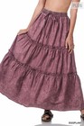 1x 2x 3x Women s Acid Washed Tiered Ruffle Maxi Skirt Woven Poplin 100  Cotton