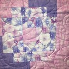 New Handmade Lap Quilt Baby Blanket 41  X 55  Pink Lavender Purple Floral