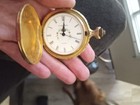 Marlboro Quartz Full Hunter Pocket Watch Gold Plated Case White Roman Dial