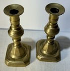 Diminutive Size Brass Push-up Candlesticks  Antique - Unusual Form 19th Century