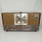 Mid Century Modern Am Clock Radio General Electric With Box C1420a Brown 1950s