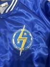 Vtg Chrysler Satin Bomber Jacket Sz 2xl Blue Patch Made In Usa