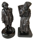 Pair Of Rare Antique Victorian Cast Iron Tinder Or Match Safe Figures