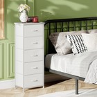 Dresser Tall 5 Drawers 11 8x16 5x45 1 In White Leather For Bedroom