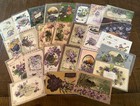 Nice lot Of 25 vintage greetings Postcards With Violets Flowers in Sleeves p206