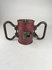 Antique Firefighter Cast Iron Fire Hose Leak Jacket Emergency Clamp Red Paint