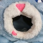 Vintage Partial Furry Fursuit Mask Blue Bear Head Covering Open Mouth Hole Face