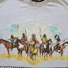 Vintage 1991 Native American T Shirt Double-sided M Gray Wrap Around