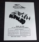Owner s Manual For Brinly Dd-1000 3pt Double Gang Disk Harrow Disc Lawn Tractor
