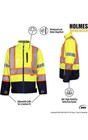 Hi-vis Insulated Safety Bomber Reflective Jacket Coat Road Work Fleece Lining