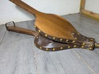 Vintage Hearth Side Wood   Leather Fireplace Bellows Brass Studded Rustic Usa