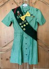 Vintage 1960s Girl Scout Uniform W  Belt Beret Ring Socks Sash Wallet Pins More