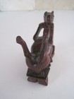 Rosewood Carved Upside Down Horse Chinese