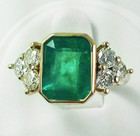 3 8ct Art Deco Style Lab Created Diamond Engagement Wedding 14k Gold Finish Ring