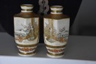 Master Painter Kyoto Japanese Satsuma Hexagonal Vases 1 Damage Meiji Small 4 