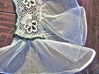 Vtg Lady s Handmade  Dress Collar Irish Lace Ruffled Net 2-button Closing