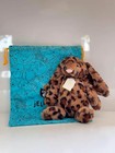 Jellycat Cobblehop Leopard Brown Bashful Bunny Kid s Stuffed Animal Plush Nwt