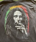 Vintage Bob Marley Rasta 2005 Print Graphic Tee Size Xxl