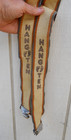Vintage 70 s Hang Ten Men s Clip On Suspenders Sz Xlg Color Tan orange brown