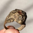 Extremely Rare Ancient Roman Bronze Lion Head Ring Authentic Artifact