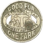 Los Angeles Metropolitan Transit Authority  mta     one Fare    Transit Token