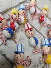 Vintage Wood Birthday Cake Candle Holders Clowns Vintage Set Of 11