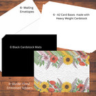 Embossed Floral Border Handmade Diy Card Kit  Set Of 6 With Envelopes