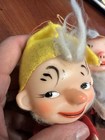 Vintage 1950s Knee Hugger Elf W beard Christmas Ornament Pixie Gnome Lot 2