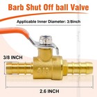 3 8 Inch Brass Mini Shut Off Ball Barb Valve For Water Fuel Hose Gas Line New
