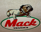 Vintage Mack Trucks W  Die-cut Bulldog 11  Enamel Metal Gasoline   Oil Sign  Gas