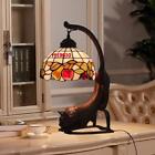 8  Vintage Tiffany Stained Glass Red Dragonfly Cat Flower Butterfly Table Lamp 