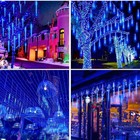 288 Led Lights Meteor Shower Rain Xmas Snowfall Tree String Light Garden Party
