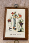 Vintage Norman Rockwell Sports Plaques Set Of 4  Wood 5x7