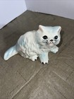 Vintage Persian Cat Kitten White Figurine Hand Painted Ceramic Cute Mcm Decor